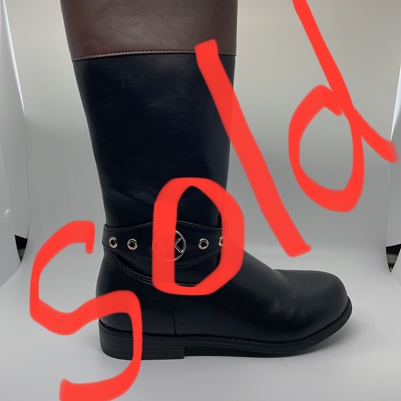 Michael Kors Other - 👢 EUC 👢 Michael Kors Emma Derby Black Faux Leather Boots girls with box